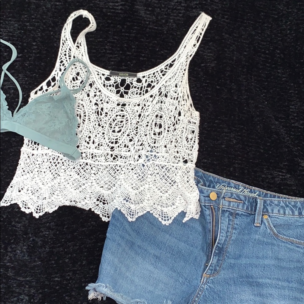 White, Crotchet Beach Top